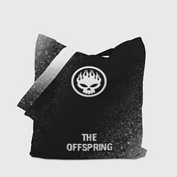 Сумка-шопер The Offspring glitch на темном фоне по-центру, цвет: 3D-принт