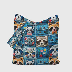 Сумка-шопер Пэчворк с энотами, цвет: 3D-принт