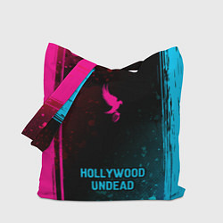 Сумка-шопер Hollywood Undead - neon gradient по-центру, цвет: 3D-принт