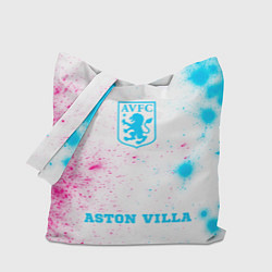 Сумка-шопер Aston Villa neon gradient style по-центру, цвет: 3D-принт