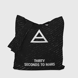 Сумка-шоппер Thirty Seconds to Mars glitch на темном фоне по-це