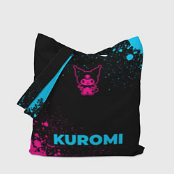 Сумка-шопер Kuromi - neon gradient по-центру, цвет: 3D-принт