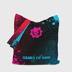 Сумка-шопер Gears of War - neon gradient по-центру, цвет: 3D-принт