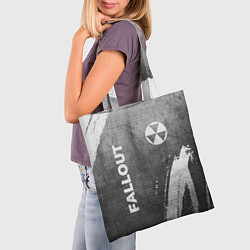 Сумка-шопер Fallout - grey gradient вертикально, цвет: 3D-принт — фото 2