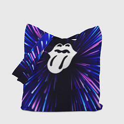 Сумка-шопер Rolling Stones neon energy, цвет: 3D-принт