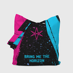 Сумка-шоппер Bring Me the Horizon - neon gradient по-центру