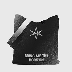 Сумка-шопер Bring Me the Horizon glitch на темном фоне по-цент, цвет: 3D-принт