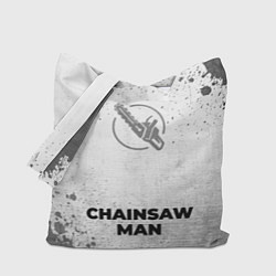 Сумка-шоппер Chainsaw Man - white gradient по-центру