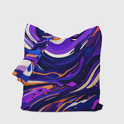 Сумка-шопер Разноцветная абстракция разводов, цвет: 3D-принт
