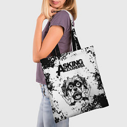 Сумка-шопер Asking Alexandria - рок пес, цвет: 3D-принт — фото 2