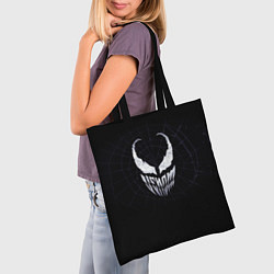 Сумка-шопер Venom face - logo, цвет: 3D-принт — фото 2