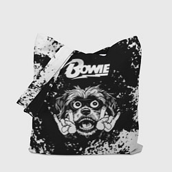 Сумка-шопер David Bowie рок пес, цвет: 3D-принт