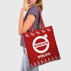 Сумка-шопер Новогодний Volvo с оленями, цвет: 3D-принт — фото 2