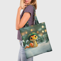 Сумка-шопер Маленькая новогодняя змейка, цвет: 3D-принт — фото 2
