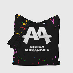 Сумка-шопер Asking Alexandria конфети, цвет: 3D-принт