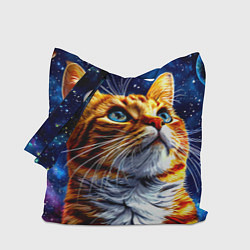 Сумка-шоппер Рыжий котик в космосе