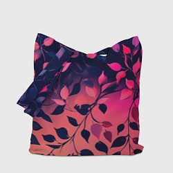 Сумка-шопер Листья на градиентном фоне -нейросеть, цвет: 3D-принт