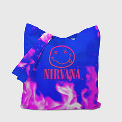 Сумка-шопер Nirvana neon flame, цвет: 3D-принт