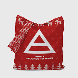 Сумка-шоппер Новогодний Thirty Seconds to Mars с оленями