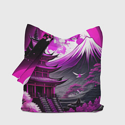 Сумка-шоппер Япония гора в фиолетовом свете