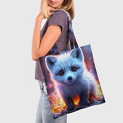 Сумка-шопер Песец в искрах, цвет: 3D-принт — фото 2