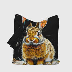 Сумка-шоппер Заяц на черном