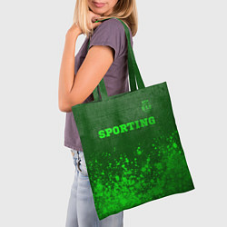 Сумка-шопер Sporting - green gradient посередине, цвет: 3D-принт — фото 2