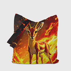 Сумка-шопер Газель в огне, цвет: 3D-принт
