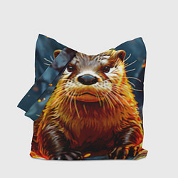 Сумка-шопер Выдра в огне, цвет: 3D-принт