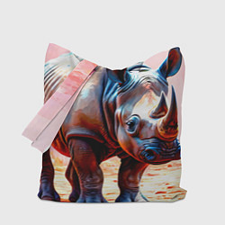 Сумка-шоппер Носорог в розовом