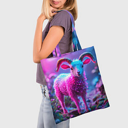 Сумка-шопер Козлик в розовом, цвет: 3D-принт — фото 2