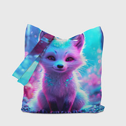 Сумка-шоппер Песец в неоновом свете