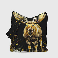 Сумка-шоппер Лось на черном