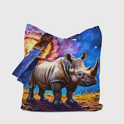Сумка-шоппер Носорог и звездное небо