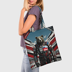 Сумка-шопер Русский медведь абстрактный фон, цвет: 3D-принт — фото 2