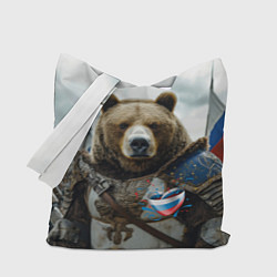 Сумка-шоппер Медведь с флагами России