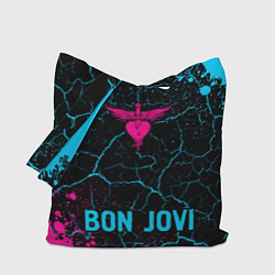 Сумка-шоппер Bon Jovi - neon gradient по-центру