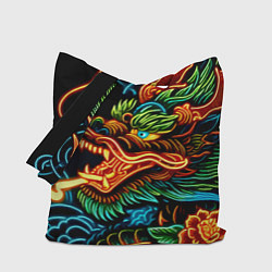 Сумка-шопер Japanese neon dragon - irezumi, цвет: 3D-принт