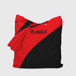 Сумка-шопер Russia красно-чёрный, цвет: 3D-принт