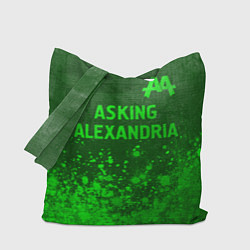 Сумка-шопер Asking Alexandria - green gradient посередине, цвет: 3D-принт