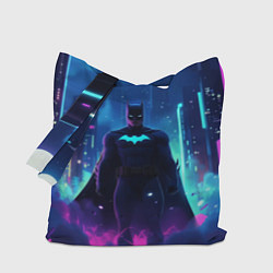 Сумка-шоппер Бэтмен неоновый город