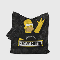 Сумка-шопер Heavy metal Гомер симпсон, цвет: 3D-принт