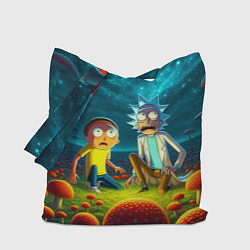 Сумка-шоппер Rick and Morty on the fly agaric planet