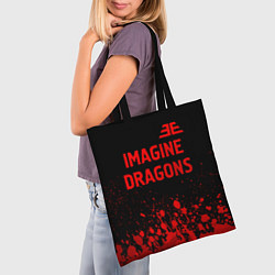 Сумка-шопер Imagine Dragons - red gradient посередине, цвет: 3D-принт — фото 2