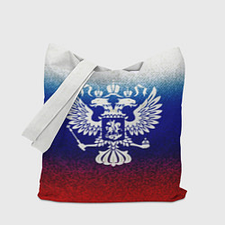 Сумка-шоппер Герб России на фоне флага текстурный