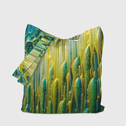 Сумка-шоппер Золотисто-зеленые потеки