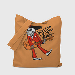 Сумка-шоппер Блюз музыка - скелет с гитарой