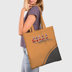 Сумка-шопер Пять спортивных кроликов, цвет: 3D-принт — фото 2