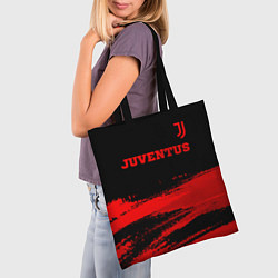 Сумка-шопер Juventus - red gradient посередине, цвет: 3D-принт — фото 2