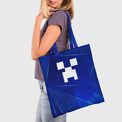 Сумка-шопер Minecraft blue poly, цвет: 3D-принт — фото 2